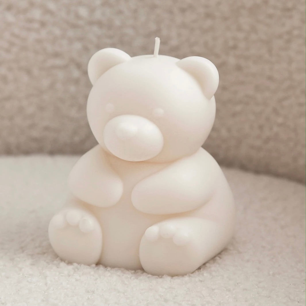 White Chubby Teddy Bear - Custom Candle Co