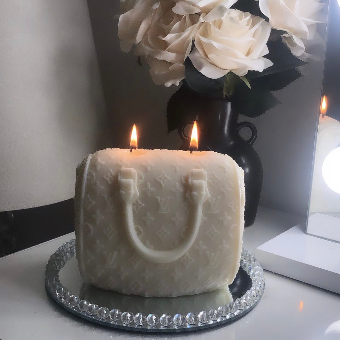 Louis Vuitton Candle with label and Bow - The Brat Shack Party Store